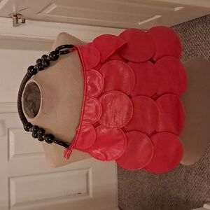 Red Circle  Pattern Shoulder Bag